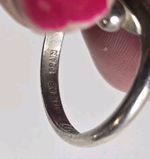 Vintage Signed Avon Sterling Silver Floral Tulip Wrap Bypass Ring Size 8