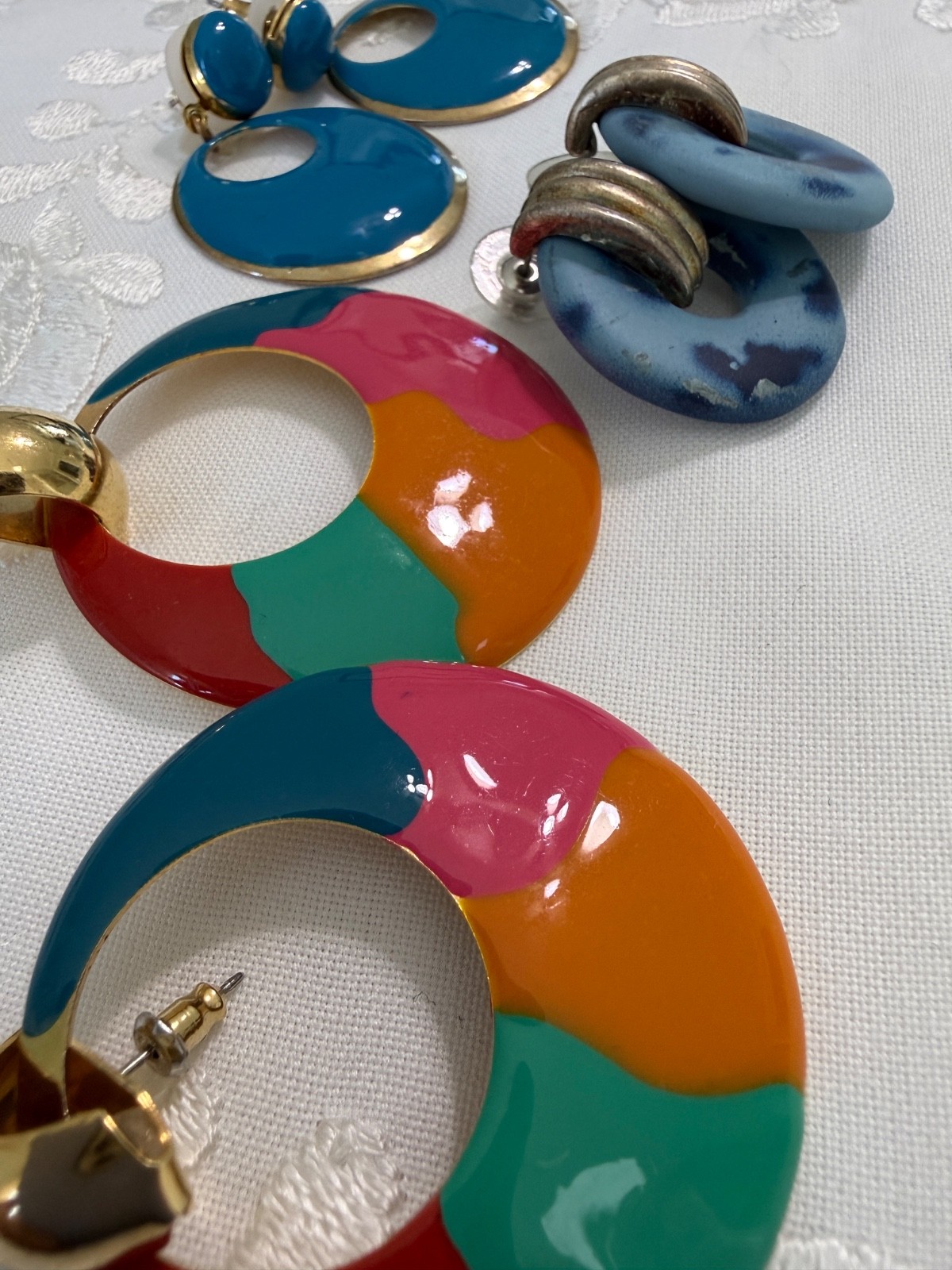 Vintage Pierced Earrings. 1990’s. Fun! Lightweight. 1980’s. Excellent Condition.