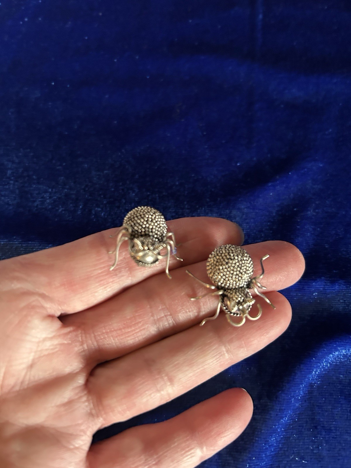 Vintage Sterling Silver Handmade Beetle Brooch/pins 2 Great Detail Nice Work