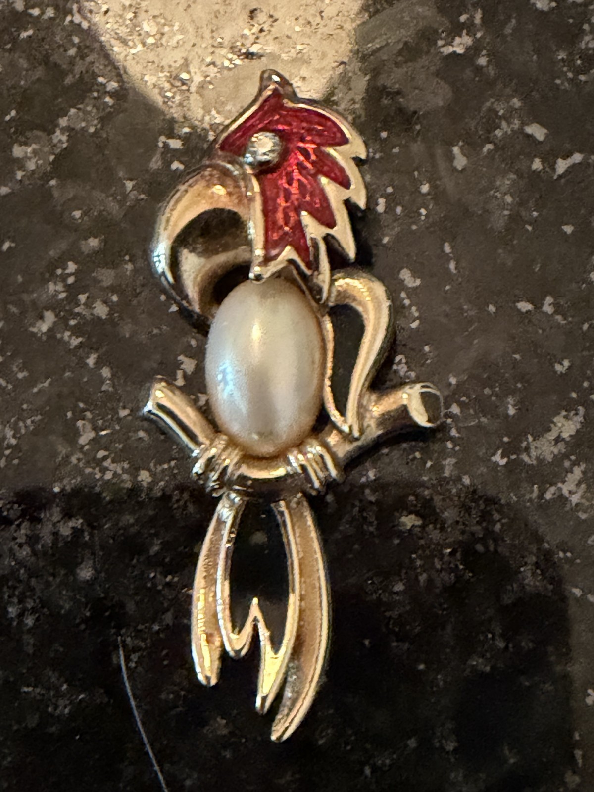 Vintage sterling silver gold wash majorica pearl pendant