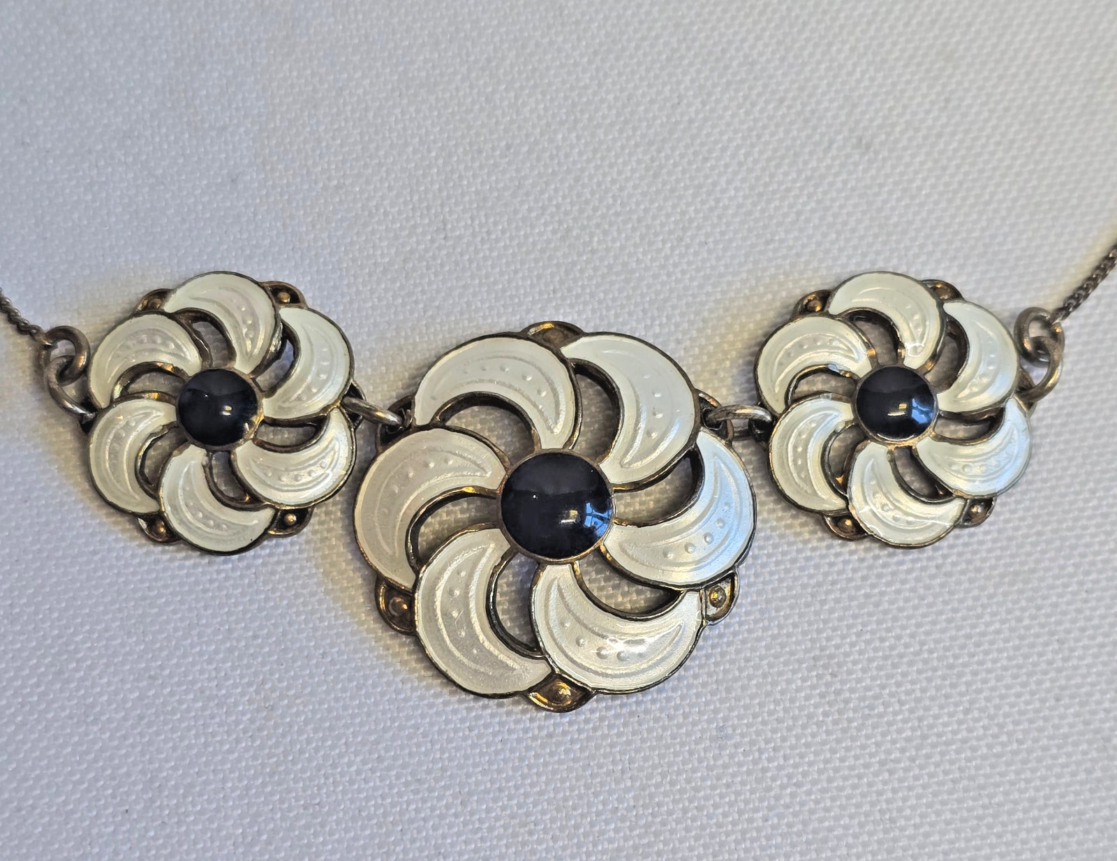 Vtg Sterling Silver Gold Wash Floral Necklace 11.17g Fine Jewelry 16.75″ Chain