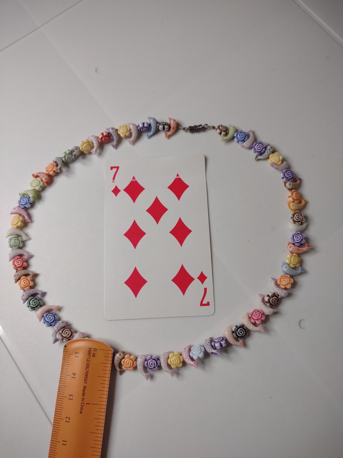 Multicolor 17 Inch Lightweight Fish And Flower Necklace