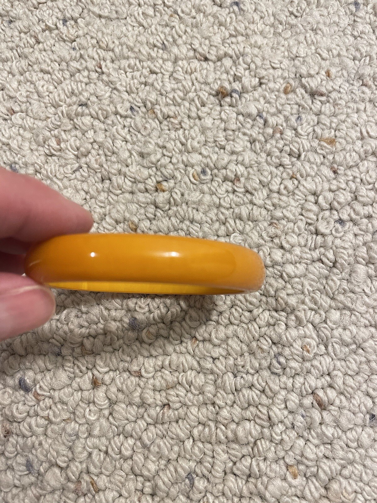 Vintage Butterscotch Bakelite Bangle Bracelet 1/2 Inch Wide Great Condition