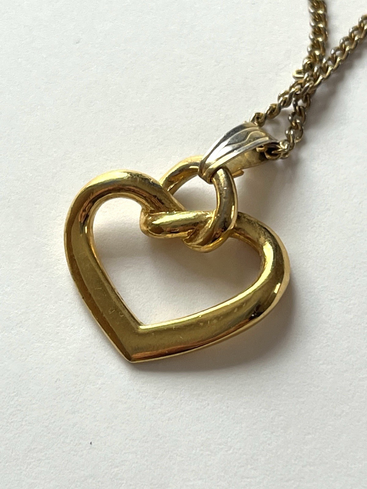 Vintage Pino Lancetti MENARD Heart Necklace Gold Tone Pendant Adjustable 41-45cm