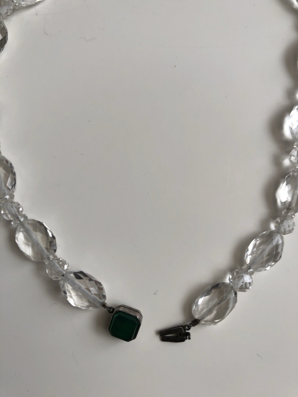 Vintage Faceted Rock Crystal `16” Necklace Graduated, W. Germany, Sterling Clasp