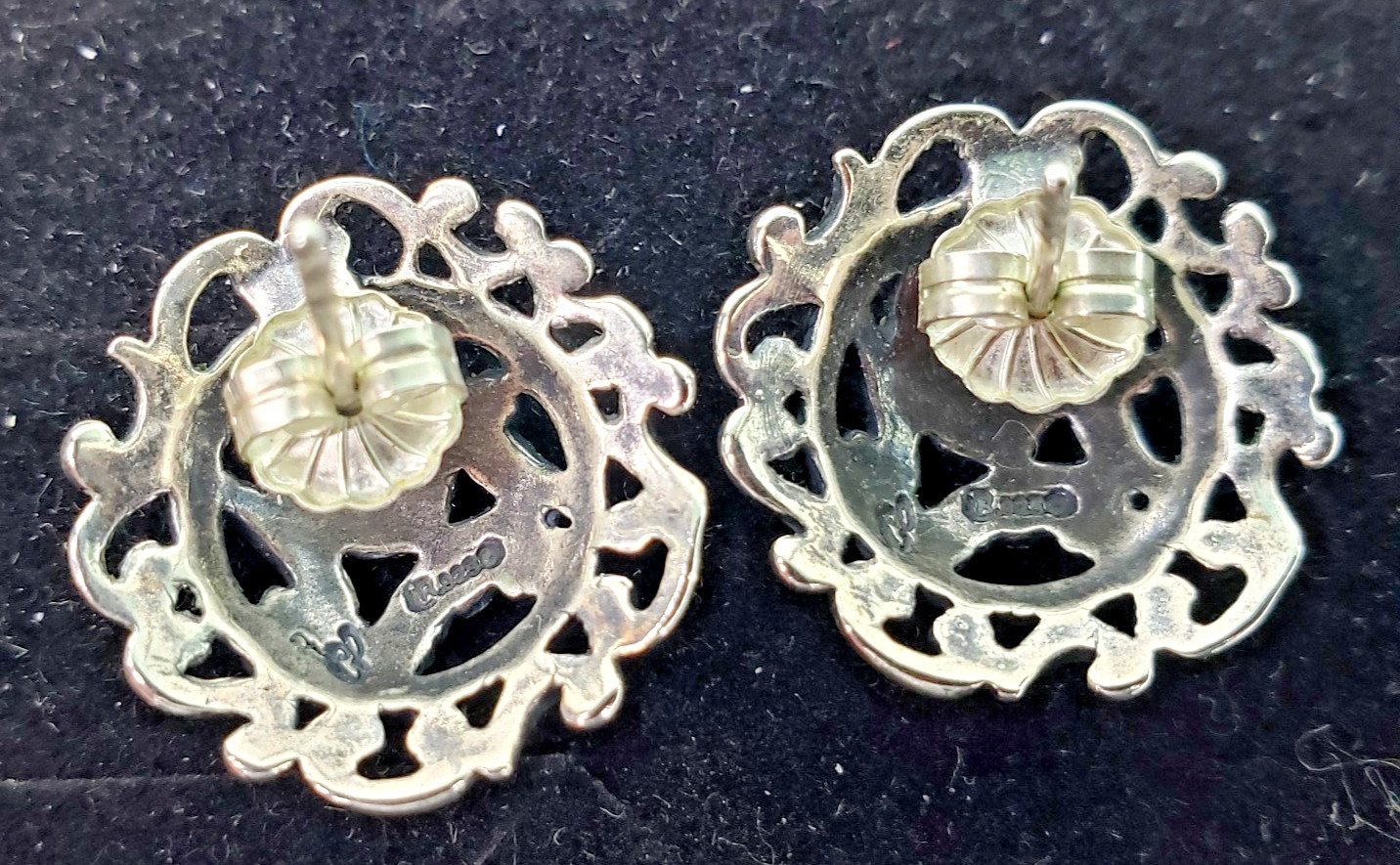 Pretty Carolyn Pollack Sterling Silver .925 Statement Stud Earrings