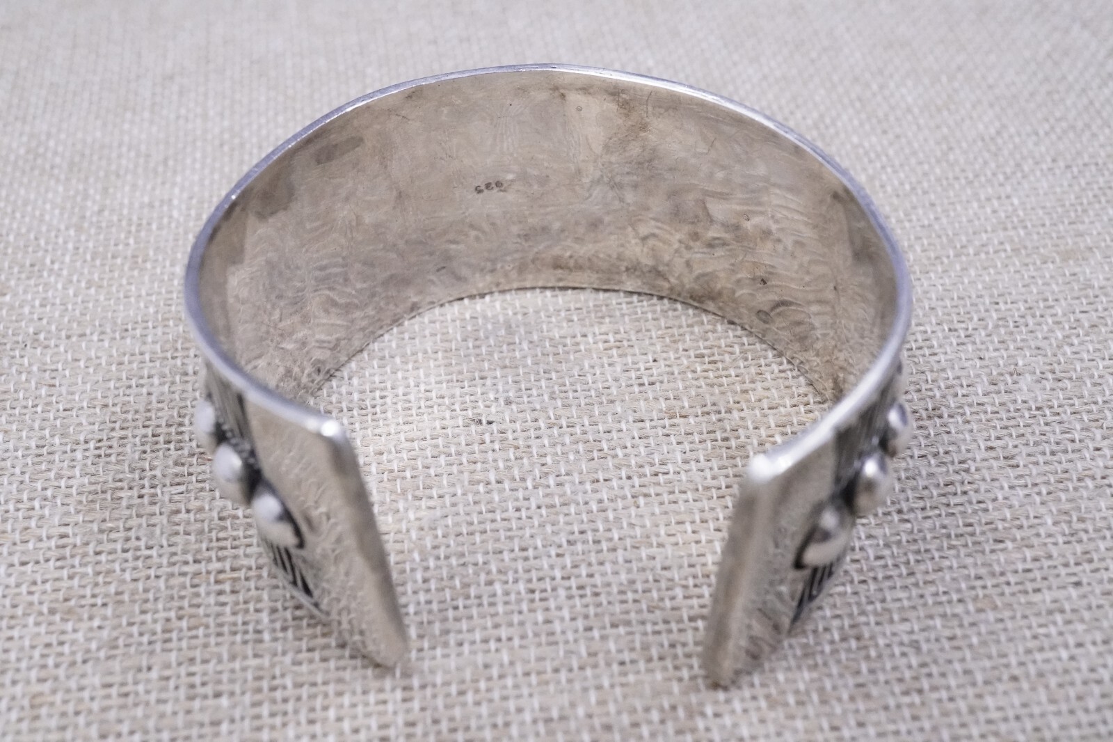 Vintage Bali Indonesia 925 sterling silver Cuff bracelet Fit a 7′-8” Wrist 44g
