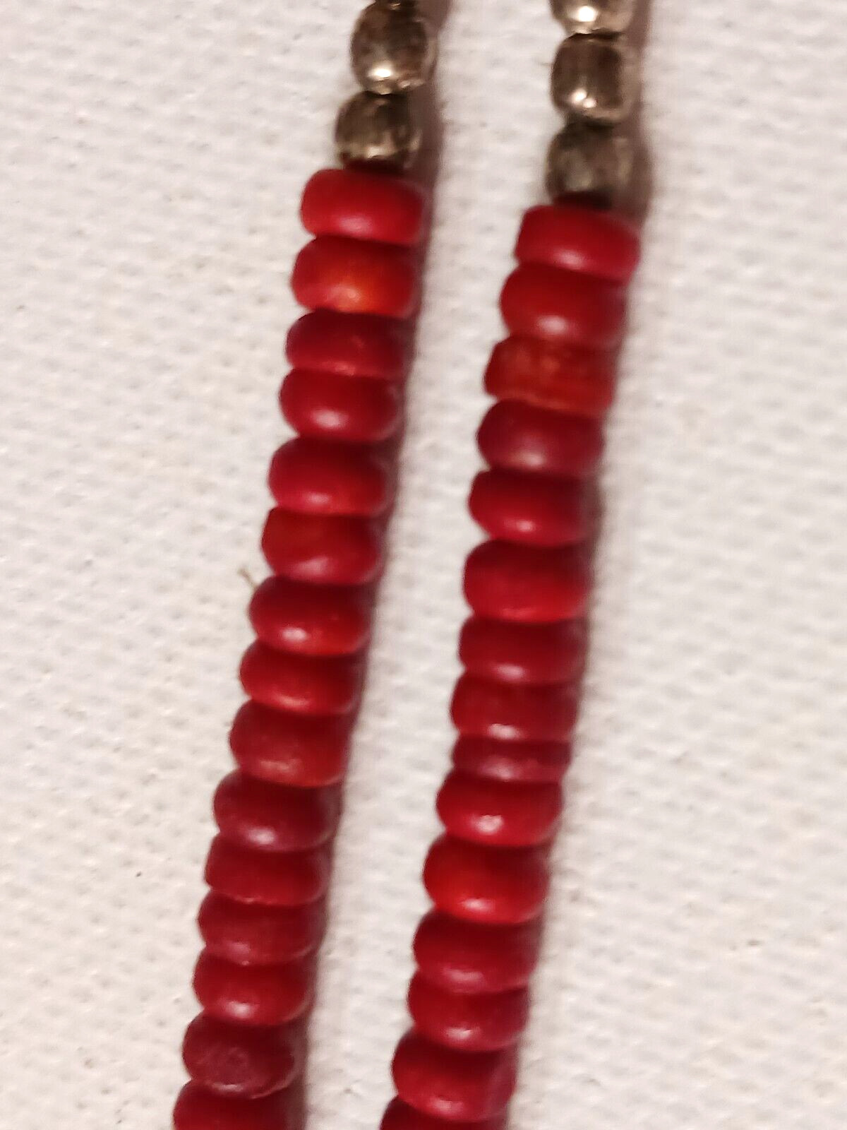 Metal beads and other shell + stone odd beads. Vintage necklaces. Lot of 8