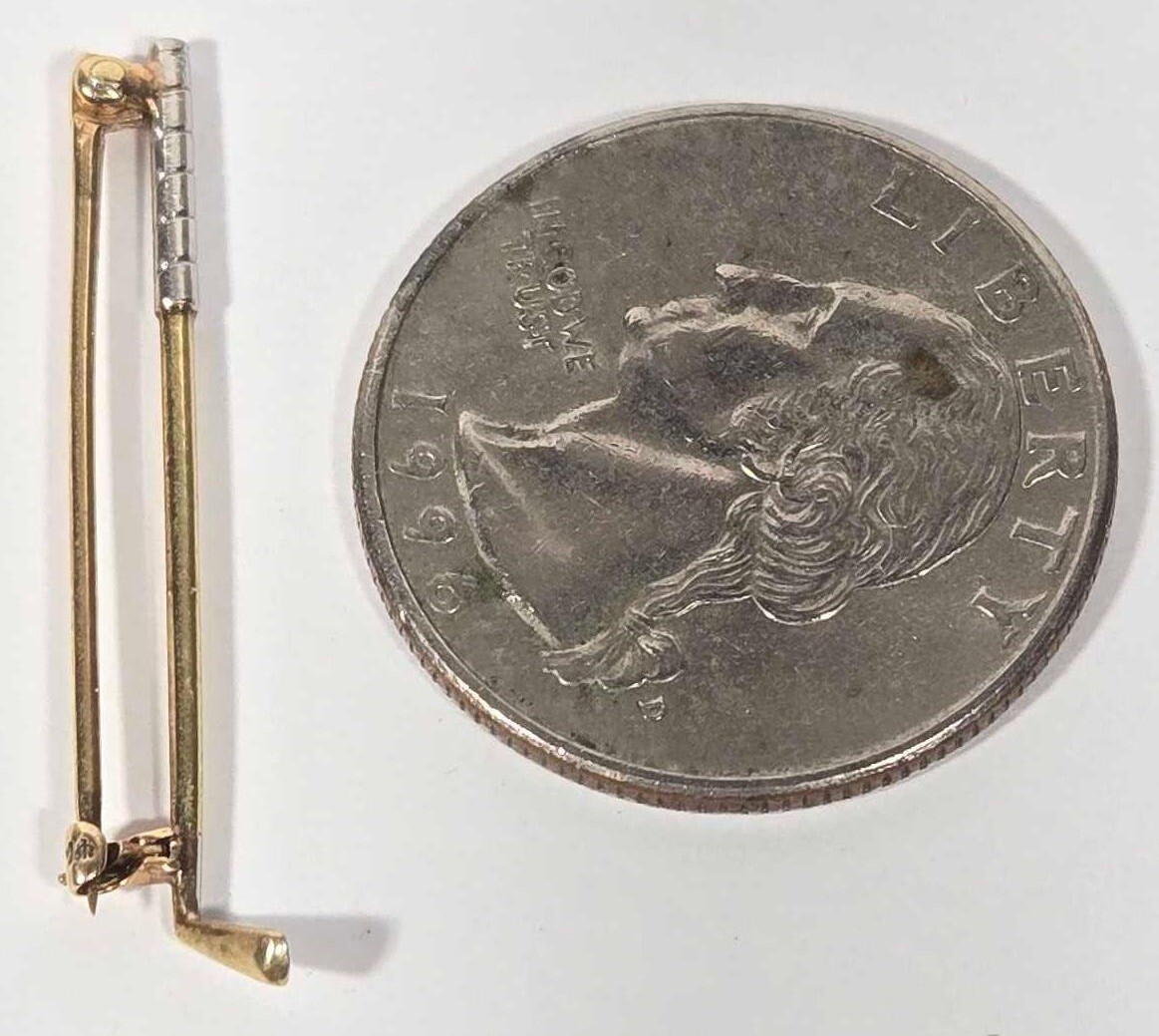 VTG 14K Two Tone Gold Gold Club Pin By SLOAN & COMPANY New York Ca 1950s