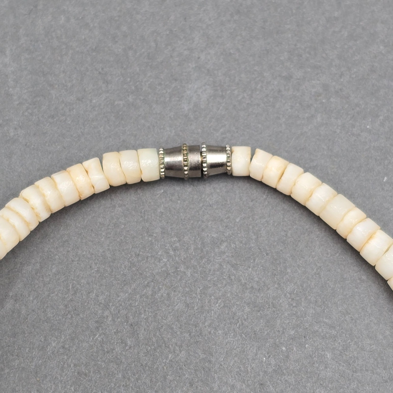 Vintage White Pink Puka Shell Choker Necklace 14″ Surfer Boho Authentic