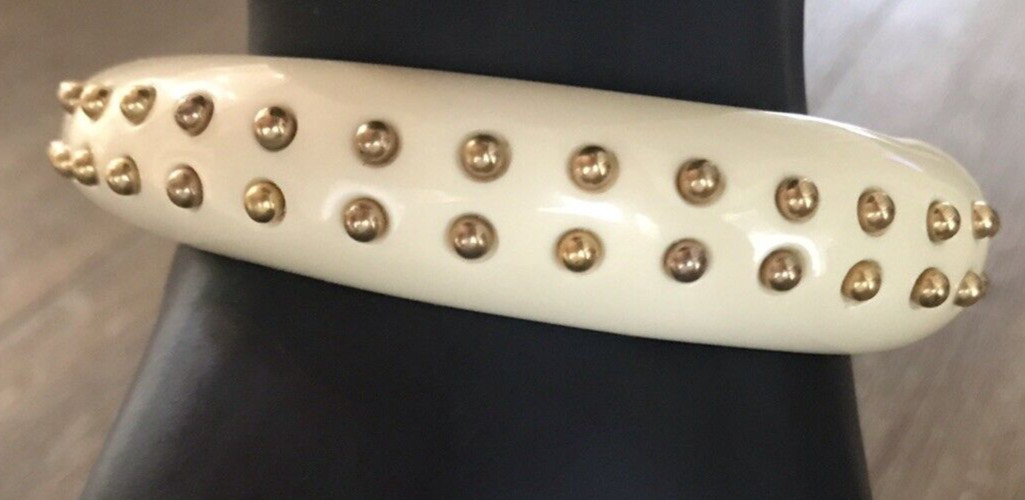 VTG Kenneth J. Lane signed Oval Bangle Bracelet with gold Studs