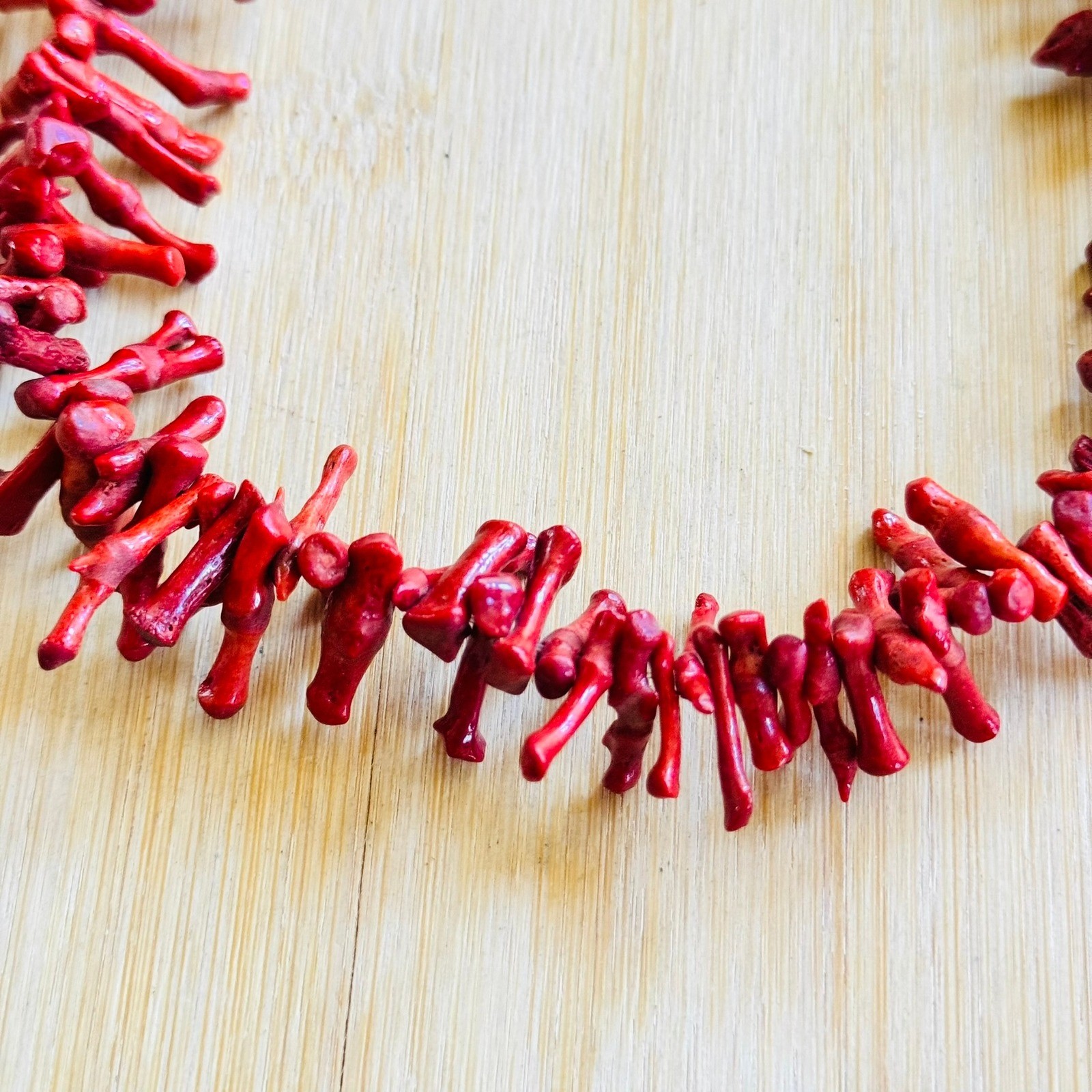 VTG Mediterranean Salmon Red Branch Coral Natural Necklace Genuine 19″ 48g Italy