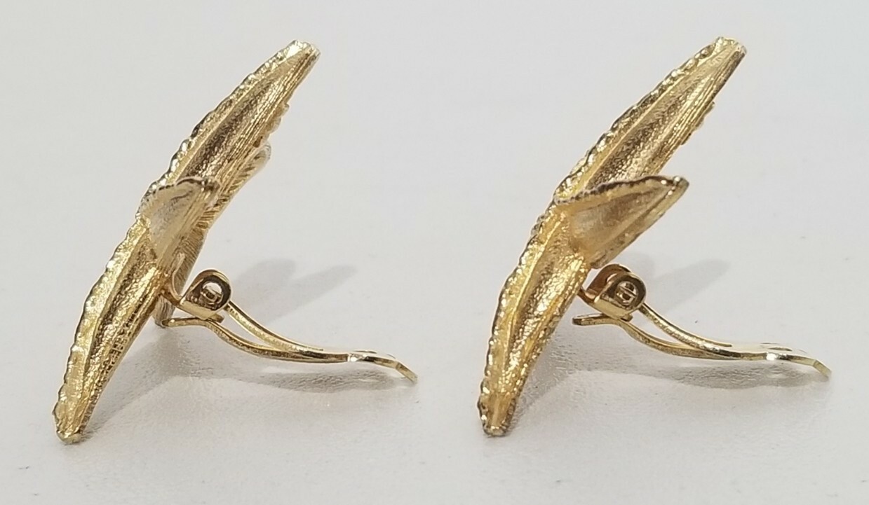 Vintage Gay Boyer Gold Starfish Clip on Earrings