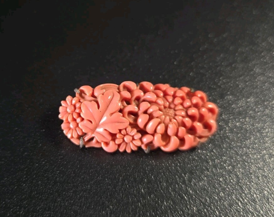 Antique Art Deco Czech Glass Brooch