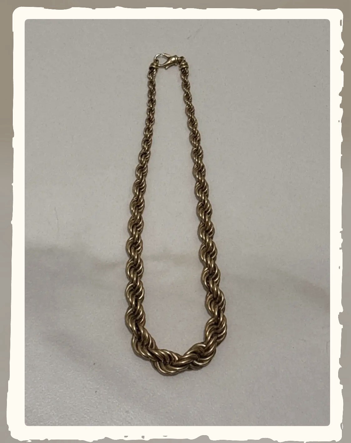 14k “Dookie” Chain Italian Gold Graduated, Double-Twist-Rope Vtg 16in necklace