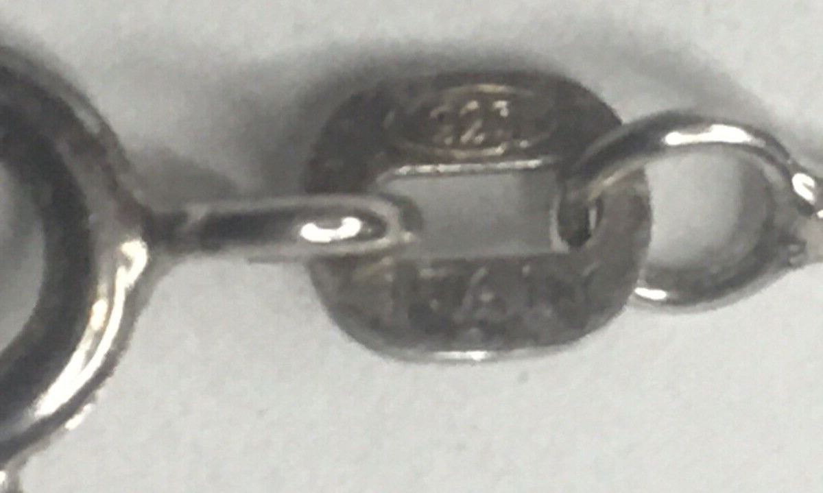 17.5 in Italy Sterling Silver Necklace Cat Print by Diane Kline in Org Gift Box