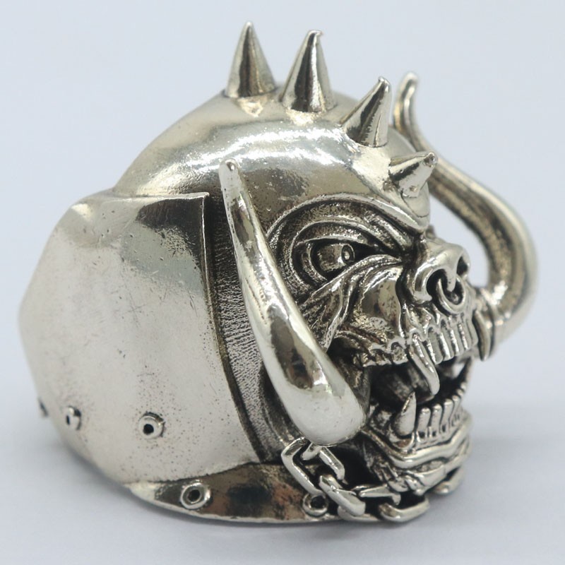 Buy 4 Get 1 Free 3D Motorhead Warpig Skull Mens Present Silver Rings