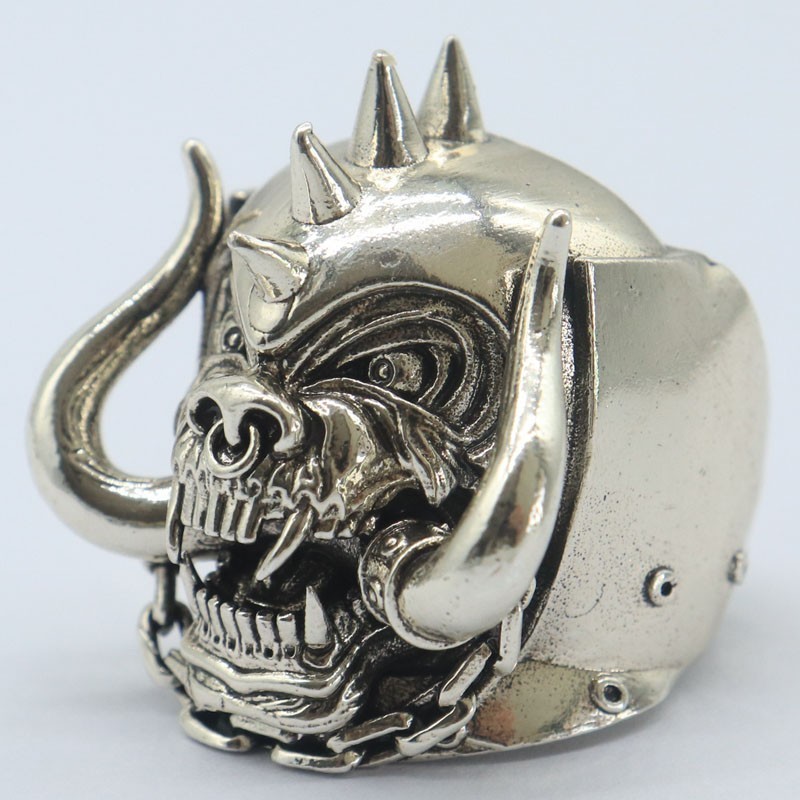 Buy 4 Get 1 Free 3D Motorhead Warpig Skull Mens Present Silver Rings