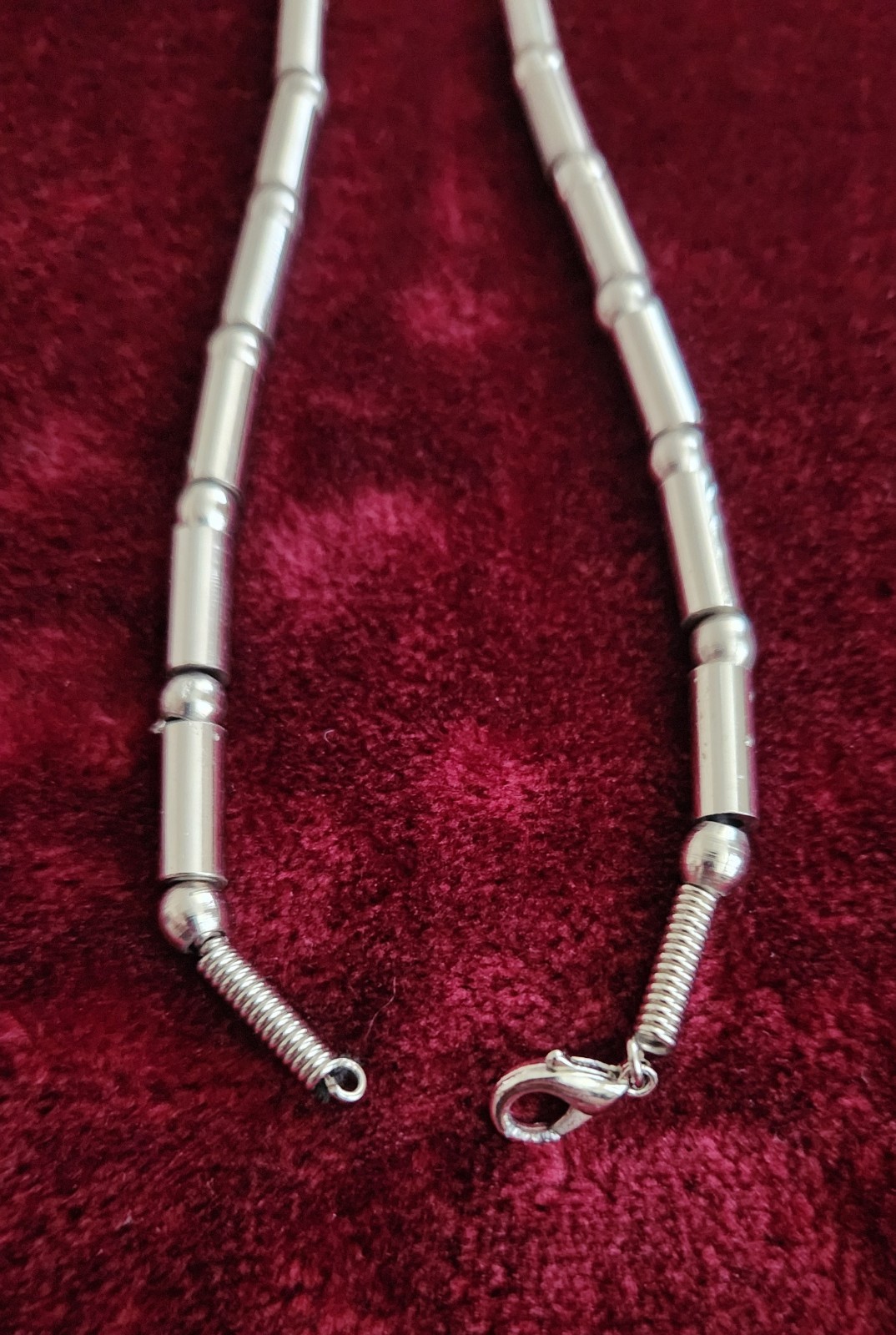 Vintage 90s Hot Topic Silver Tone Bar and Ball Beaded Necklace