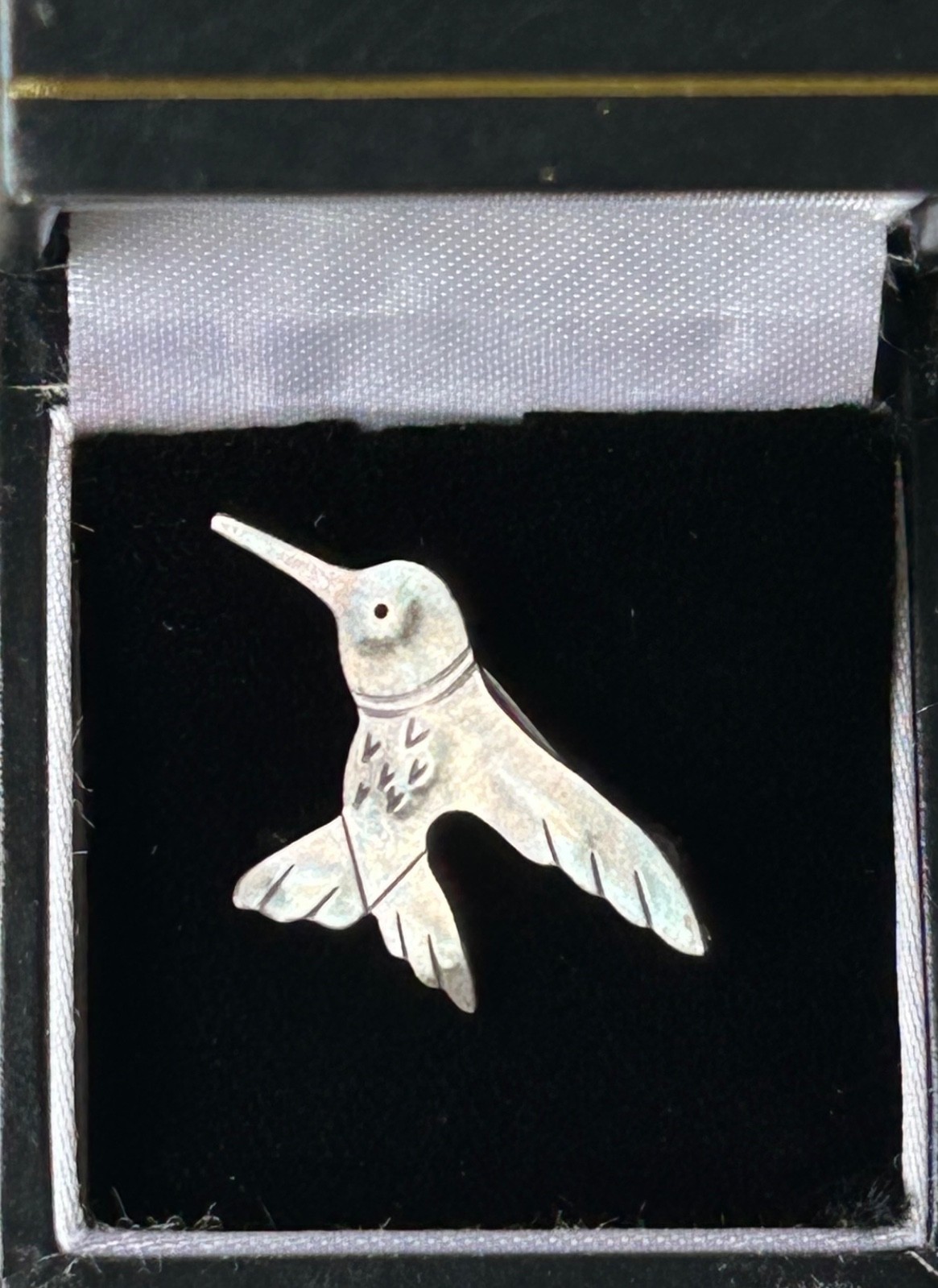 Vintage MCM Abbott Gotshall Sterling Silver Hummingbird Brooch