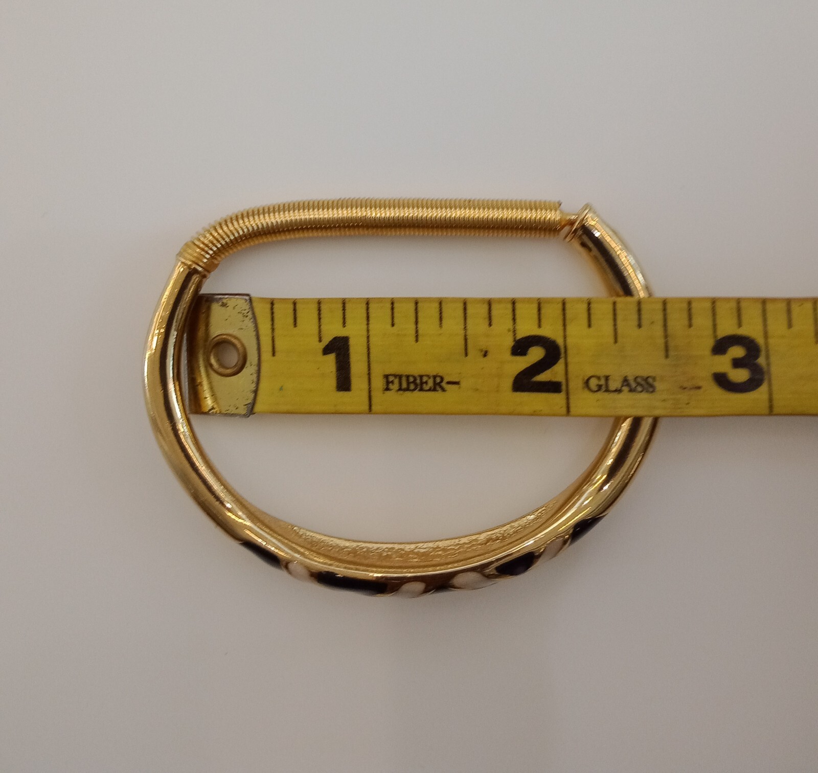 Vintage Orena Paris Bracelet, Goldplate w/ Black & Ivory Enamel, c. ’70s / ’80s