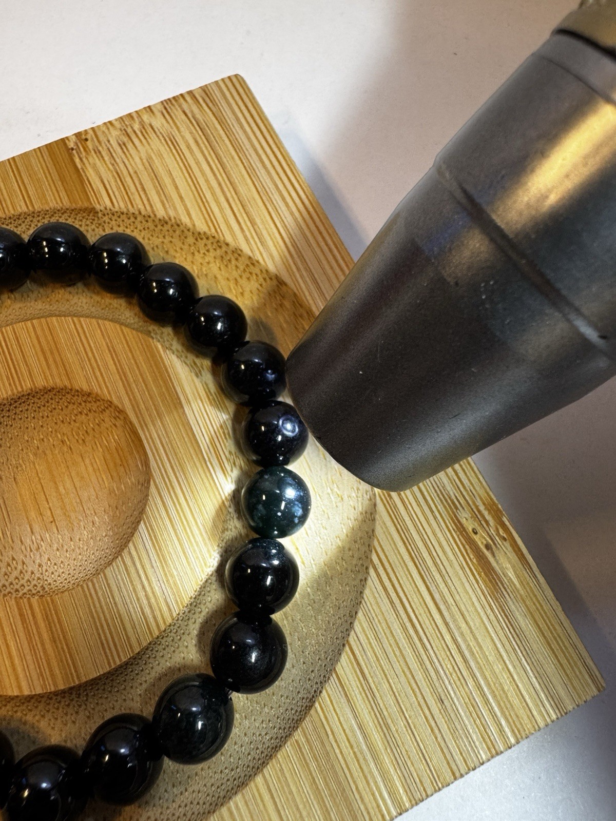 Natural Burmese A-Grade black Jade jadeite 23 beads stretch bracelet 8mm new