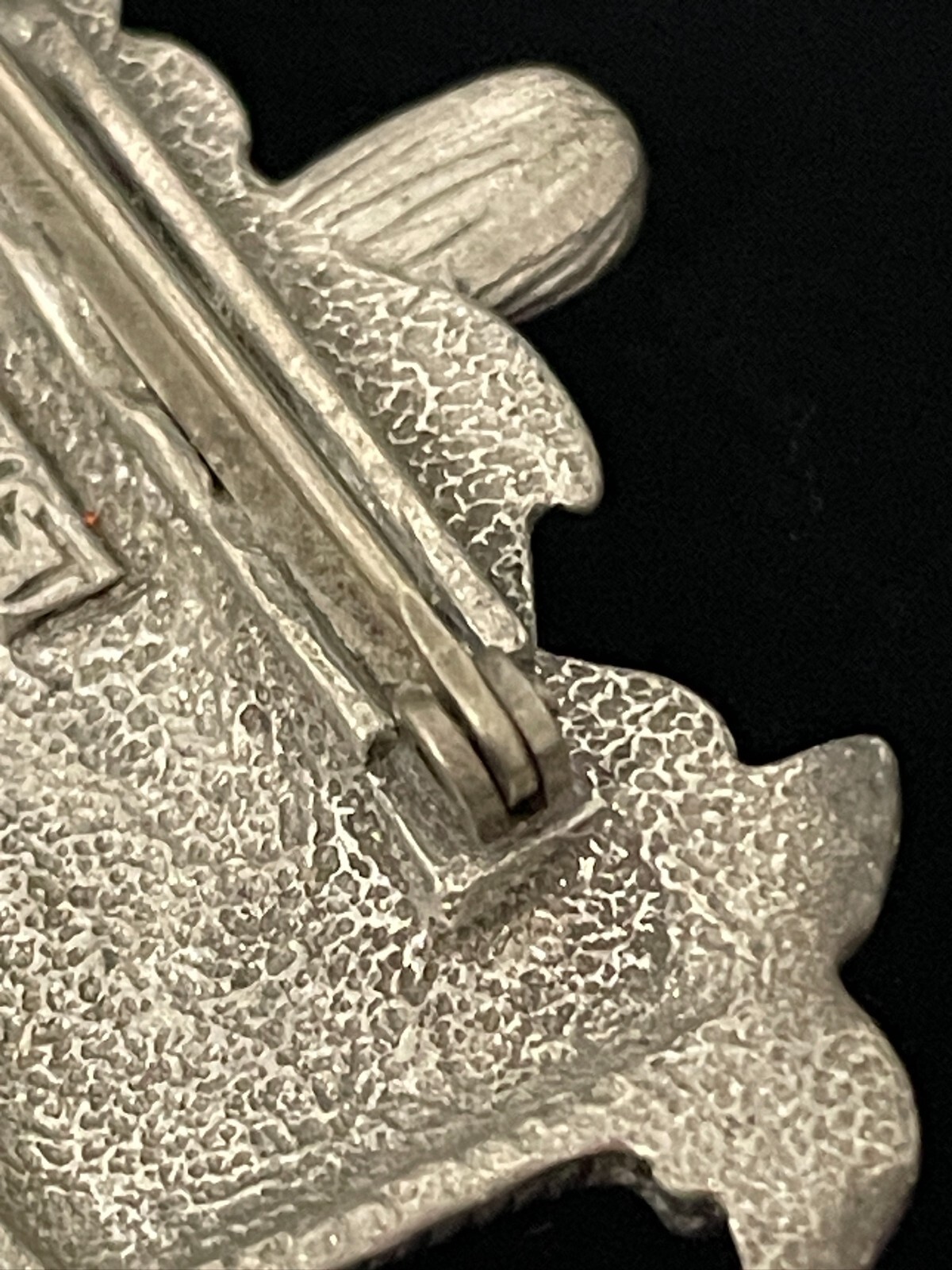VTG Flower Brooch Pewter Picnic Basket Signed Clift Pin FREE SHIPPING