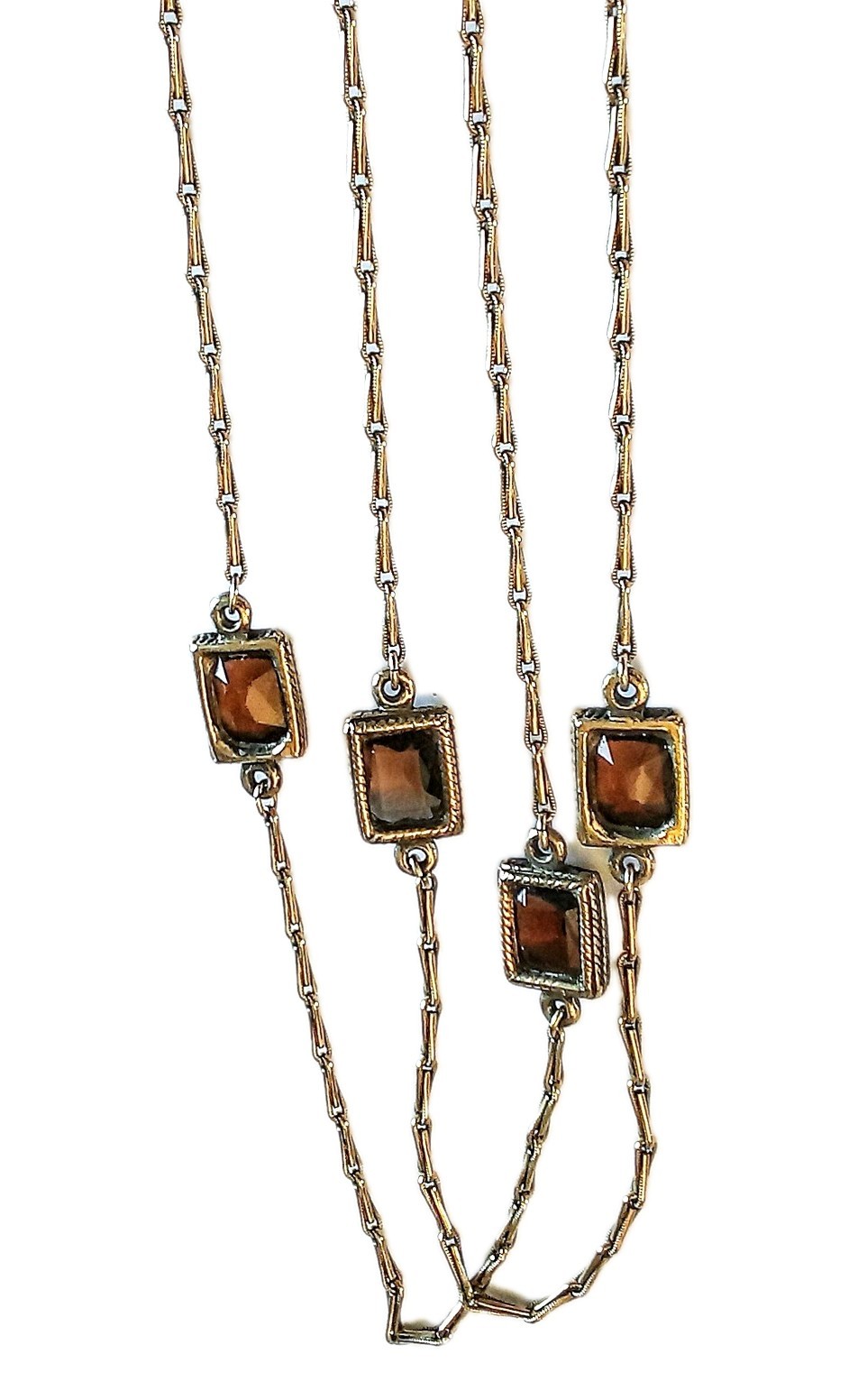 Anne Klein For Accessorcraft Gold Tone With Amber Links Necklace Vintage