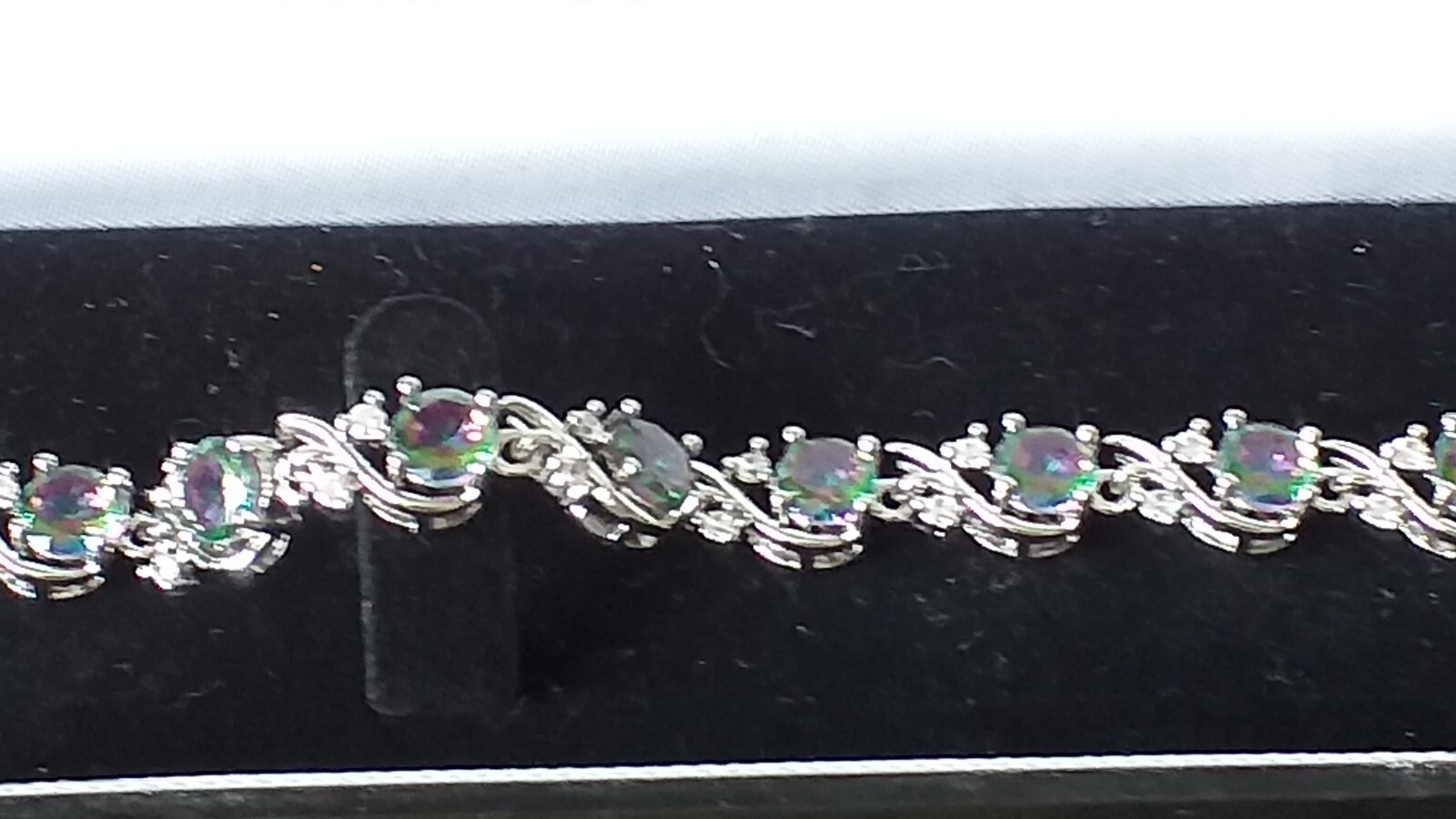 Vintage 1990 Mystic Topaz Sterling Silver 925 Bracelet 8 inch long – Hallmarked