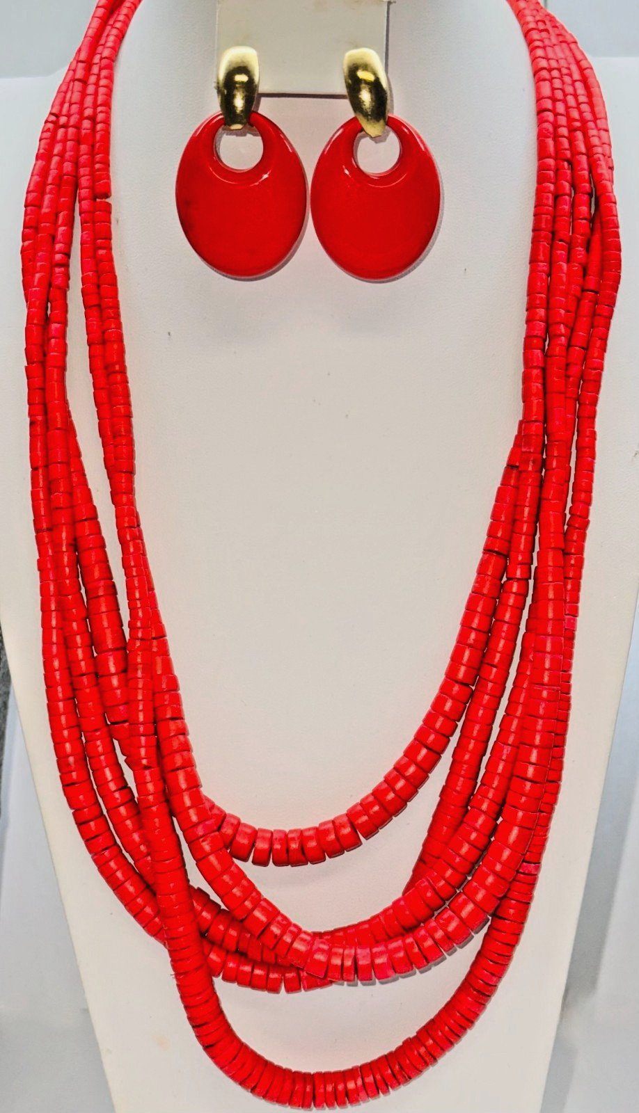 LOT-10 VINTAGE BIG CHUNKY COLORFUL BEAD NECKLACES–SHELL-WOOD-LUCITE-ART GLASS++