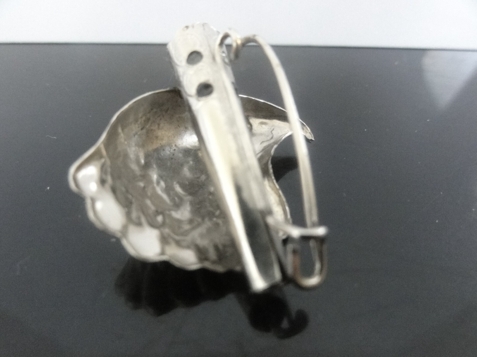 Vtg Rare Silver Eagle Head Man Hat Revere Hunt Pin Brooch with Feather Container