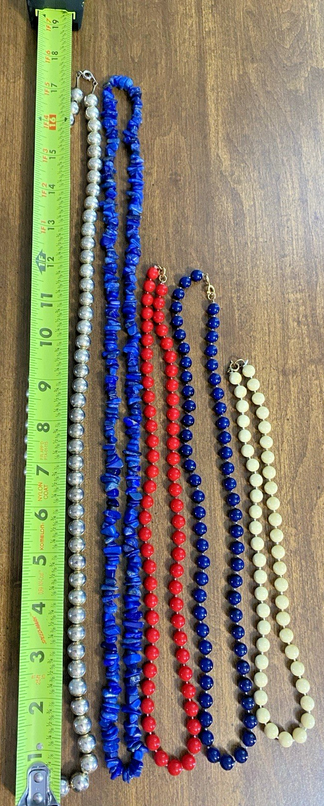 Vintage Lot of 5 Colorful Lot Necklaces. Variety of Styles, Materials, & Lengths