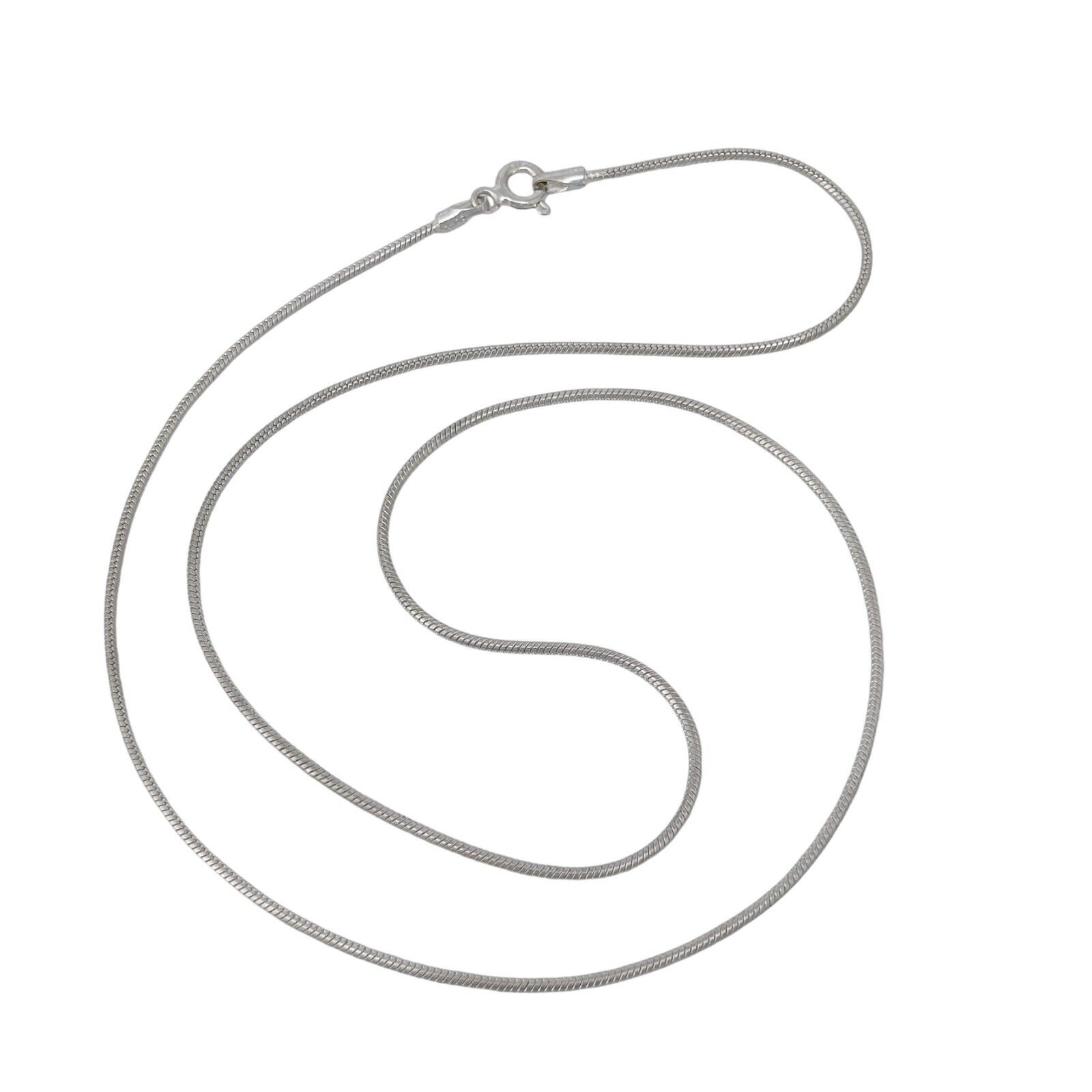 Vintage Italy BOMA Sterling Silver 925 1.1mm Snake Chain Necklace 17.5″