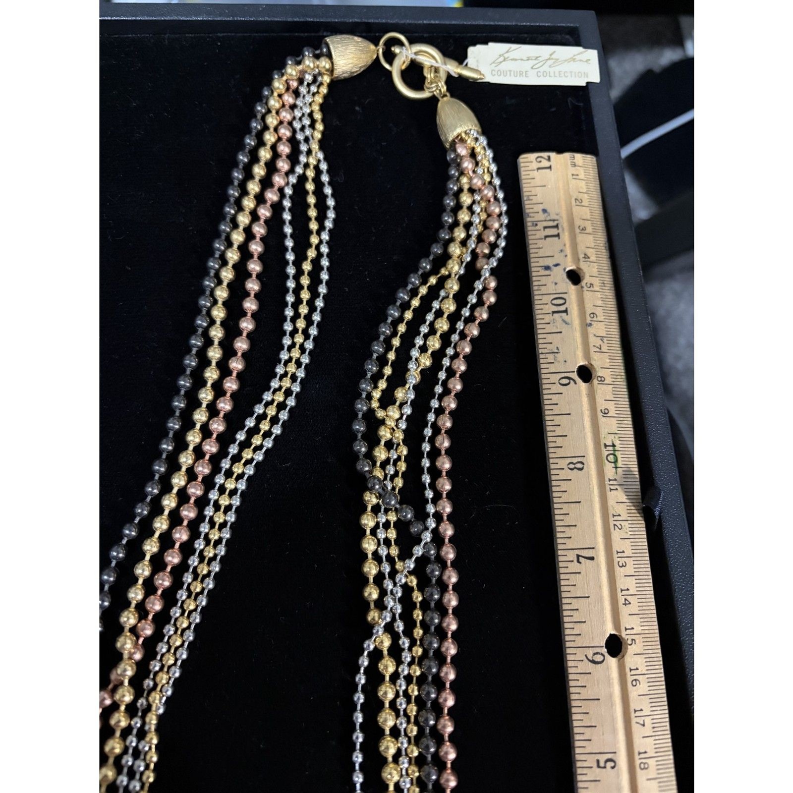 Kenneth Jay Lane Signed COUITURE COLLECTION, with a 125.00 Price tag, Multi Stra