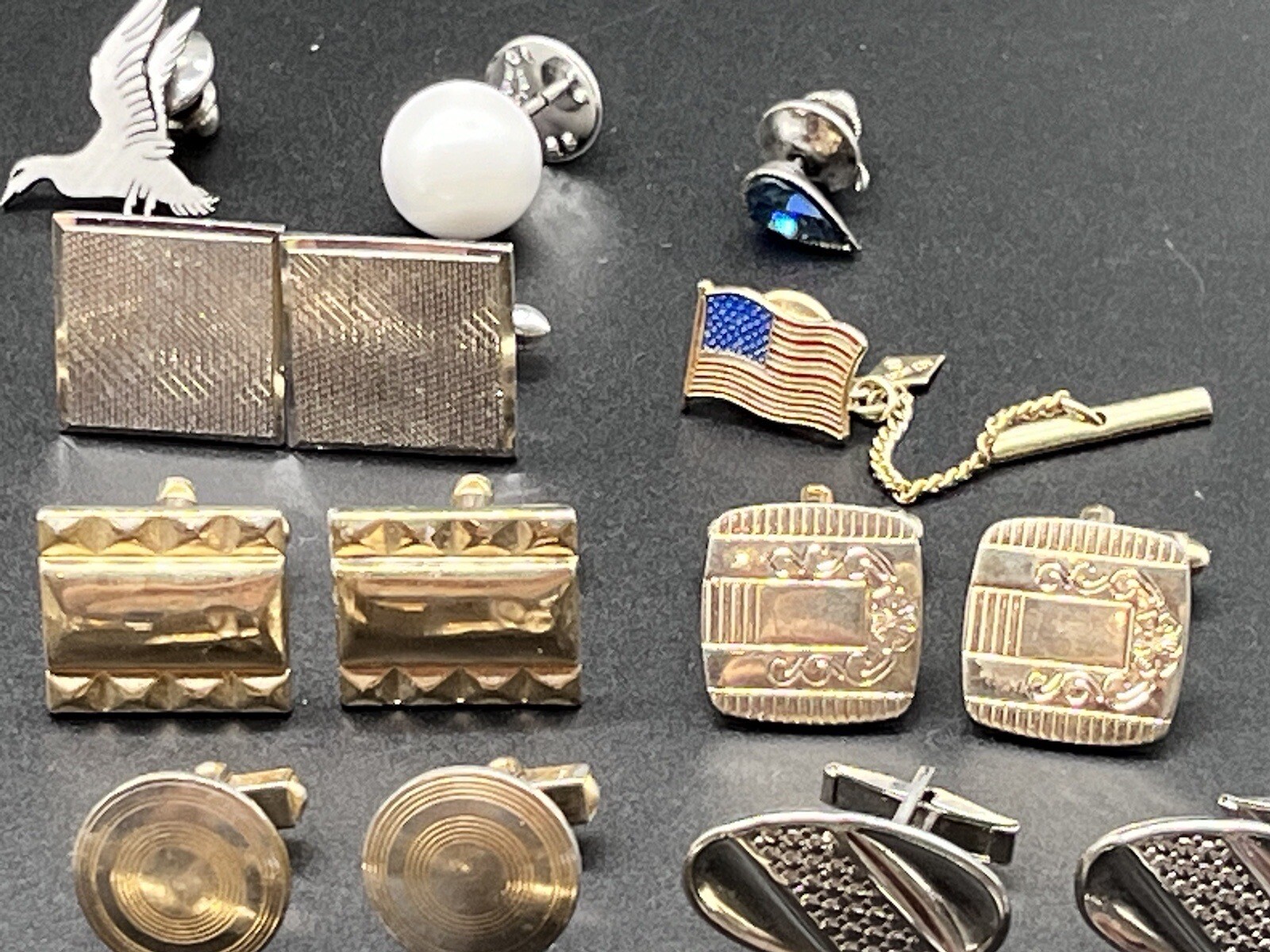 45+ Lot Vintage Cufflinks Tie Bars Tac MORE Swank Hickok Shields Sarah Coventry+