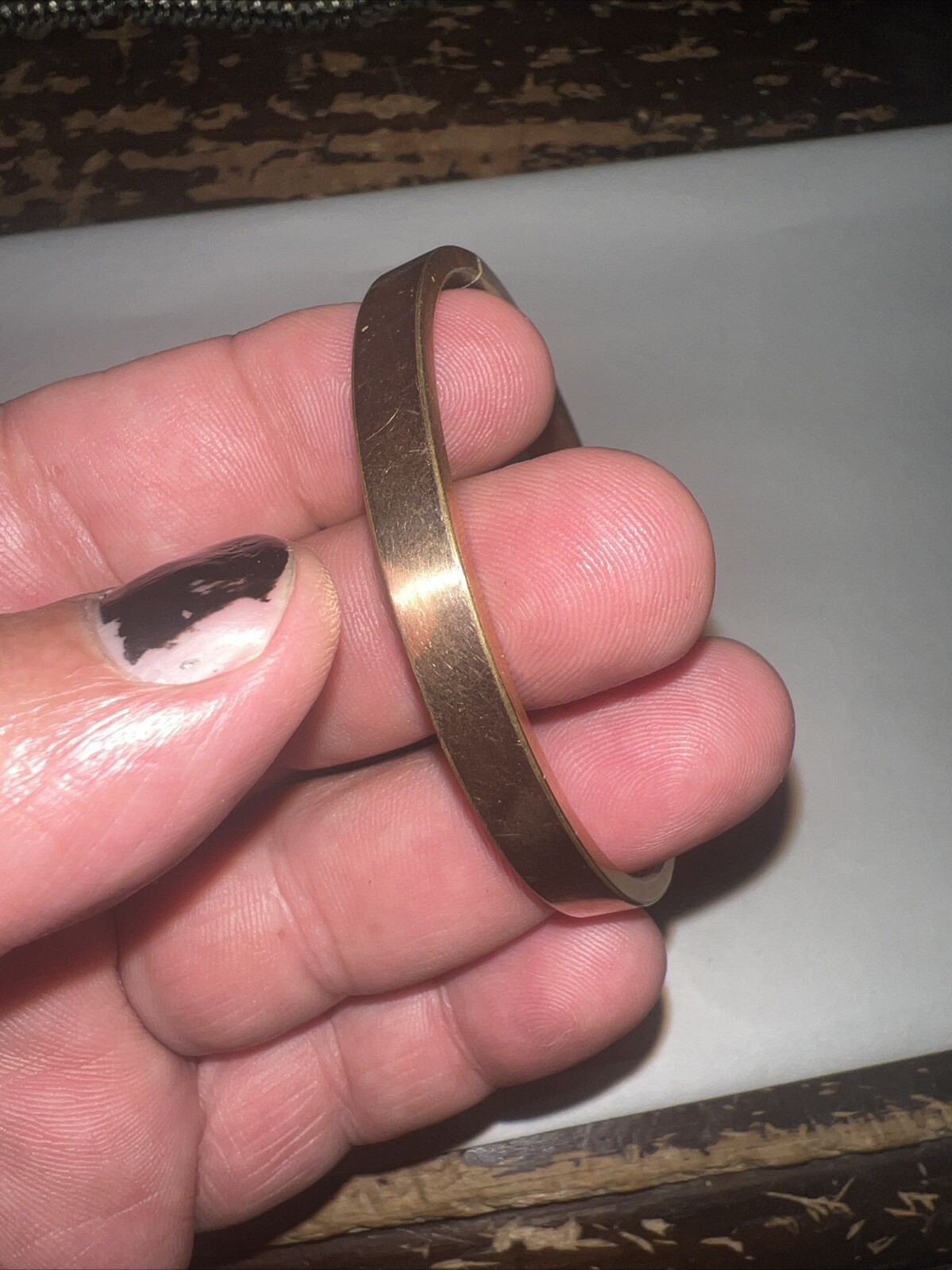Vintage Victorian AAG 1/10 Rose gold Engraved Etched Bangle Bracelet READ