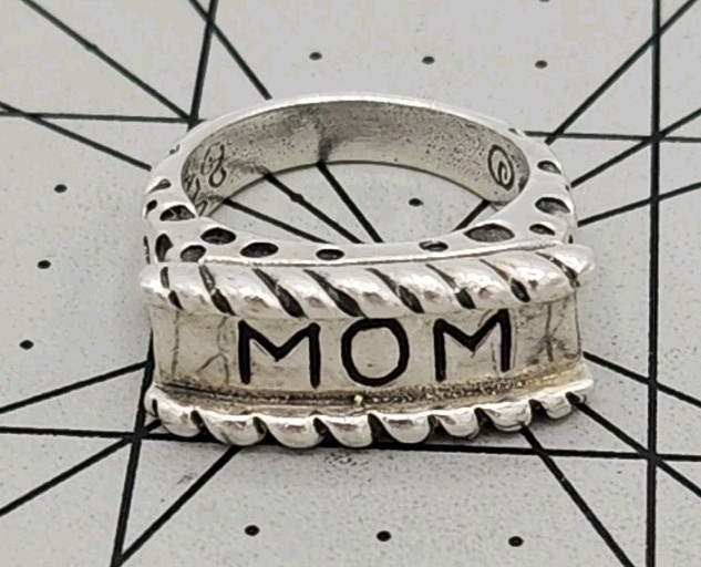 Vintage Dian Malouf DLM Sterling Silver MOM Ring Sz. 7.25