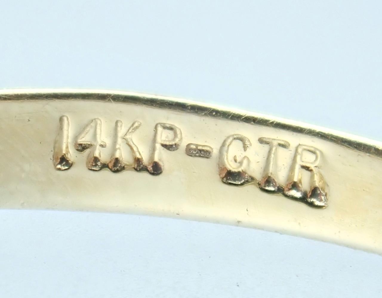 Dainty Vintage Estate Solid 14K Gold SAMUEL AARON Diamond Toi Et Moi Ring NY 6.5