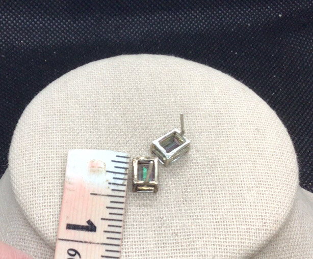 Vintage Sterling Slver 925 Mystic Topaz Stud Earrings X351
