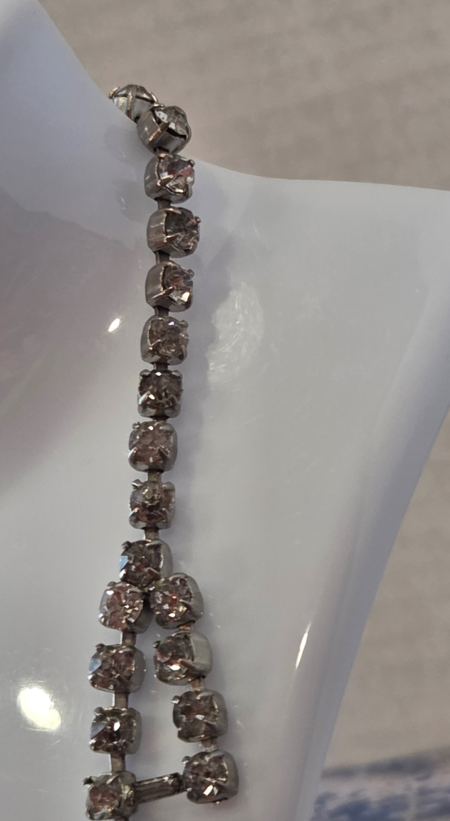 VINTAGE-RETRO STUNNING 1950’s Rhinestone Cocktail Icy Drip Necklace 16 in