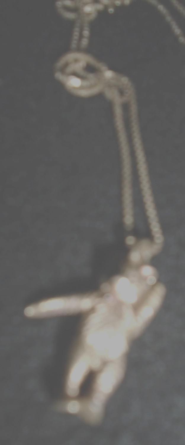 TEDDY BEAR STERLING SILVER NECKLACE ARTICULATED MOVEABLE LEGS ARMS VTG FREE SHIP