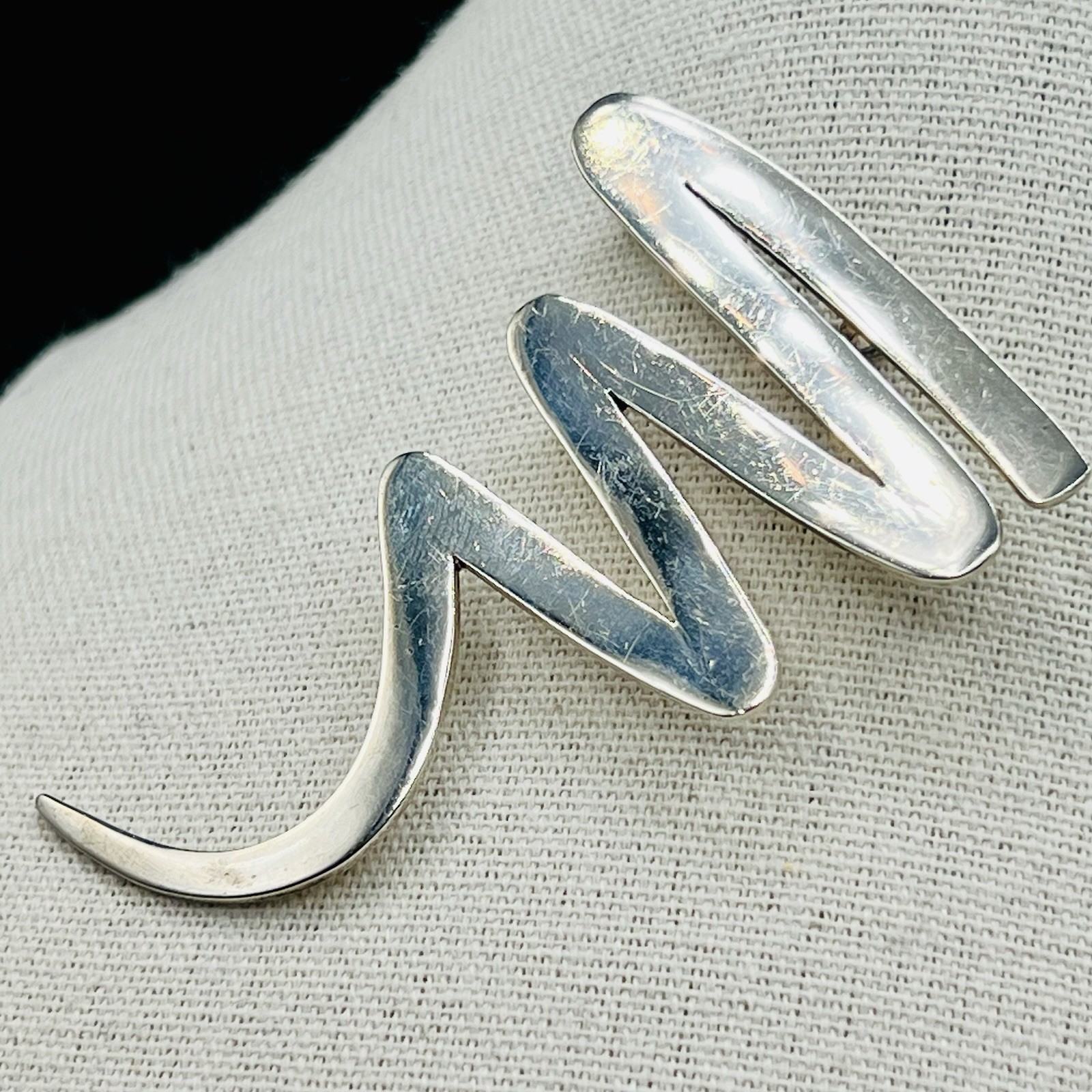 Vintage Mexico TM-248 925 Sterling Modernist Brooch Pendant Necklace Convertible