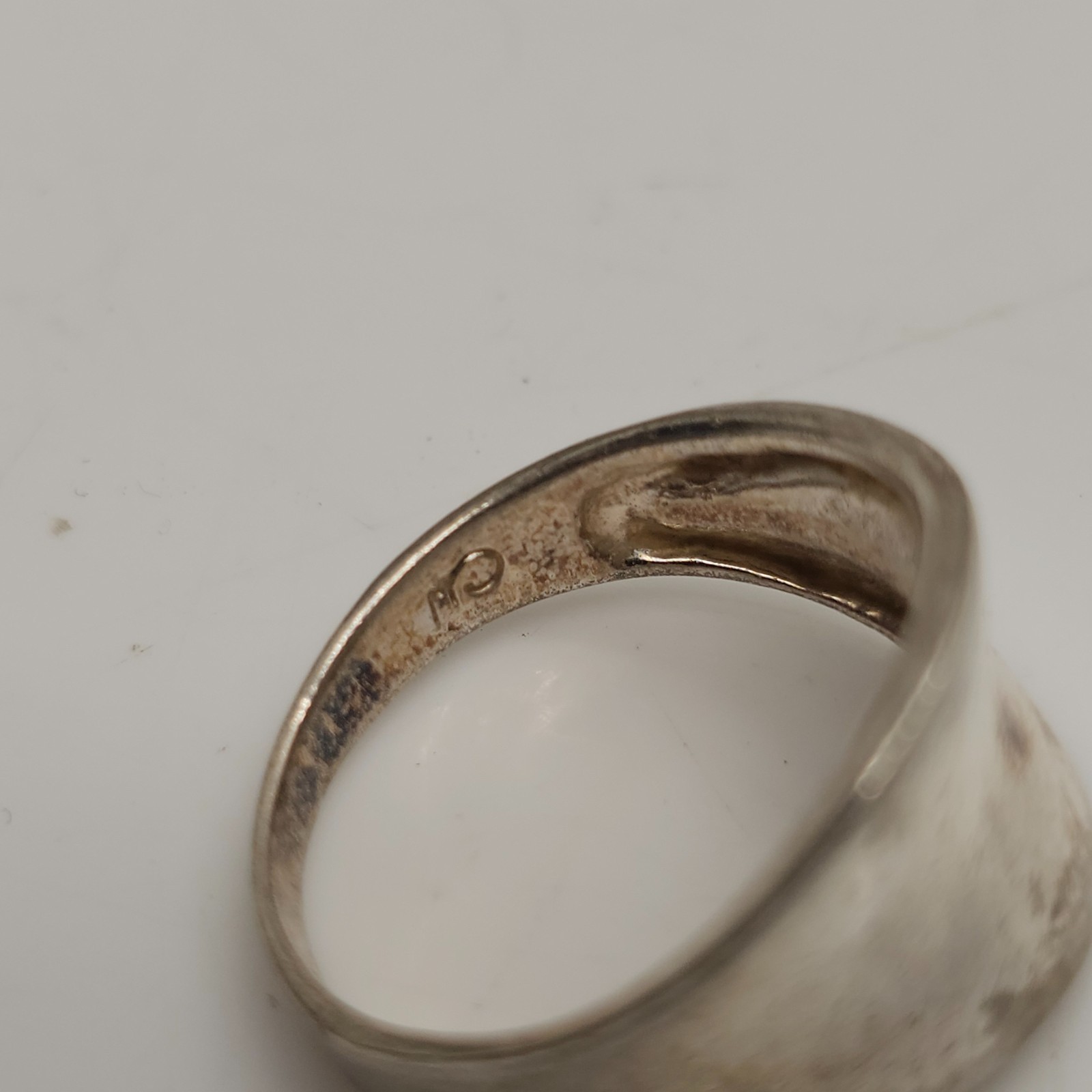 CW Sterling Silver 925 Ring Size 7.5 3.89g Wide Band Vintage Jewelry