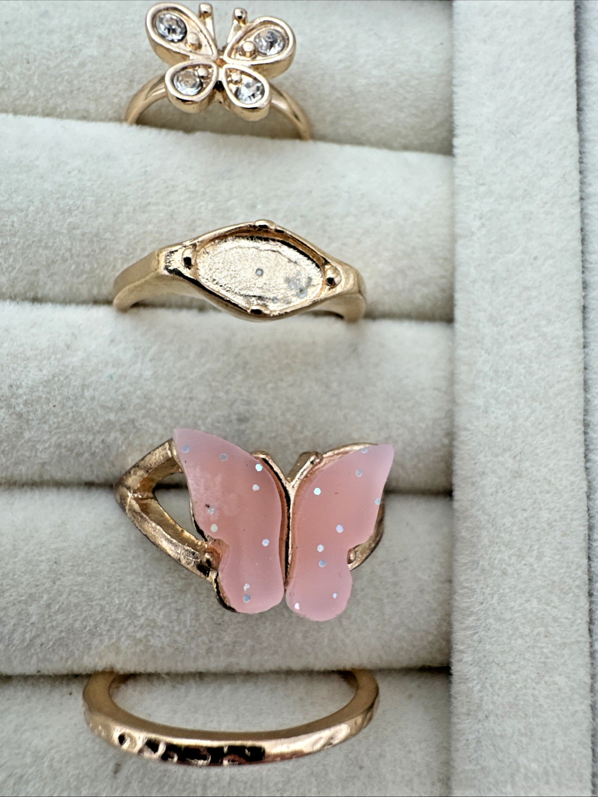 VTG-now Gold pearl funky dainty RINGS LOT Jewelry Lot Chunky 90s 2000s Y2K boho
