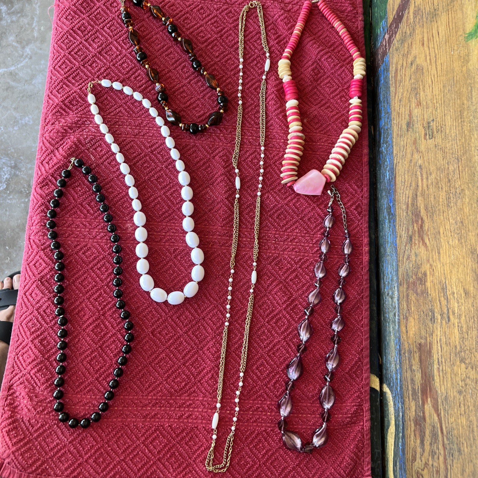 Vintage Fashion Jewelry Necklaces From 60’s/70’s – 80’s/ 90’s , Lot Of 6