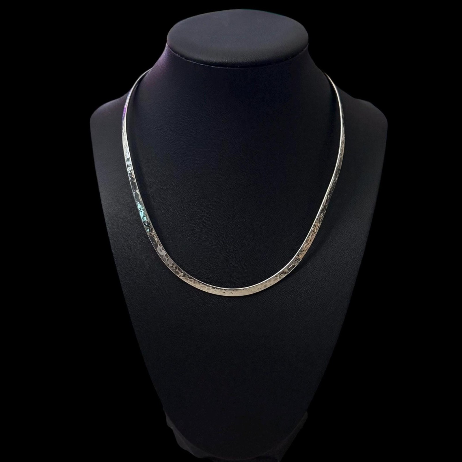 Mexico Sterling Hammered Torque Signed Dominique Dinouart