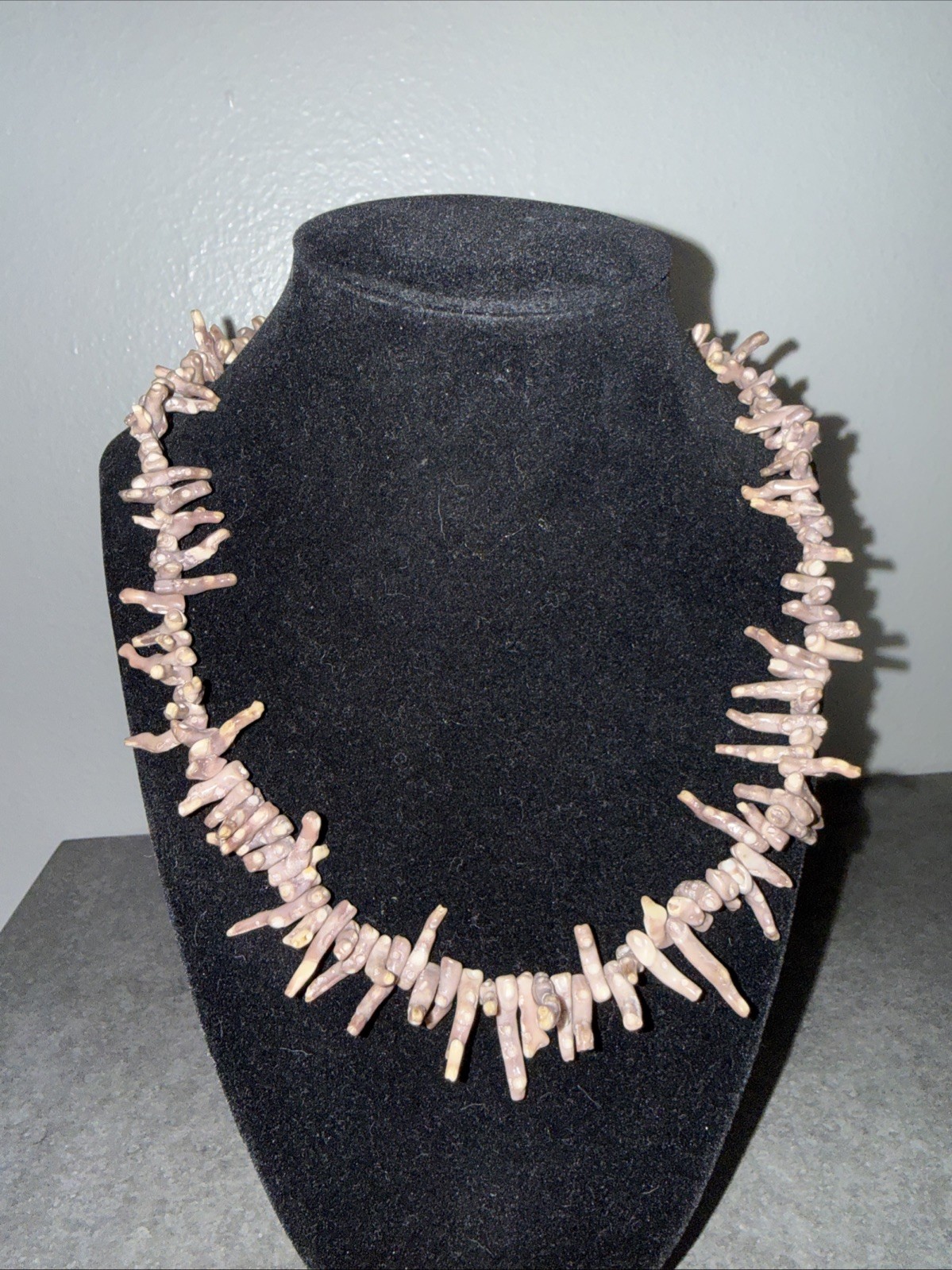 Vintage Lavender Branch Coral Necklace 18 Inch Strand