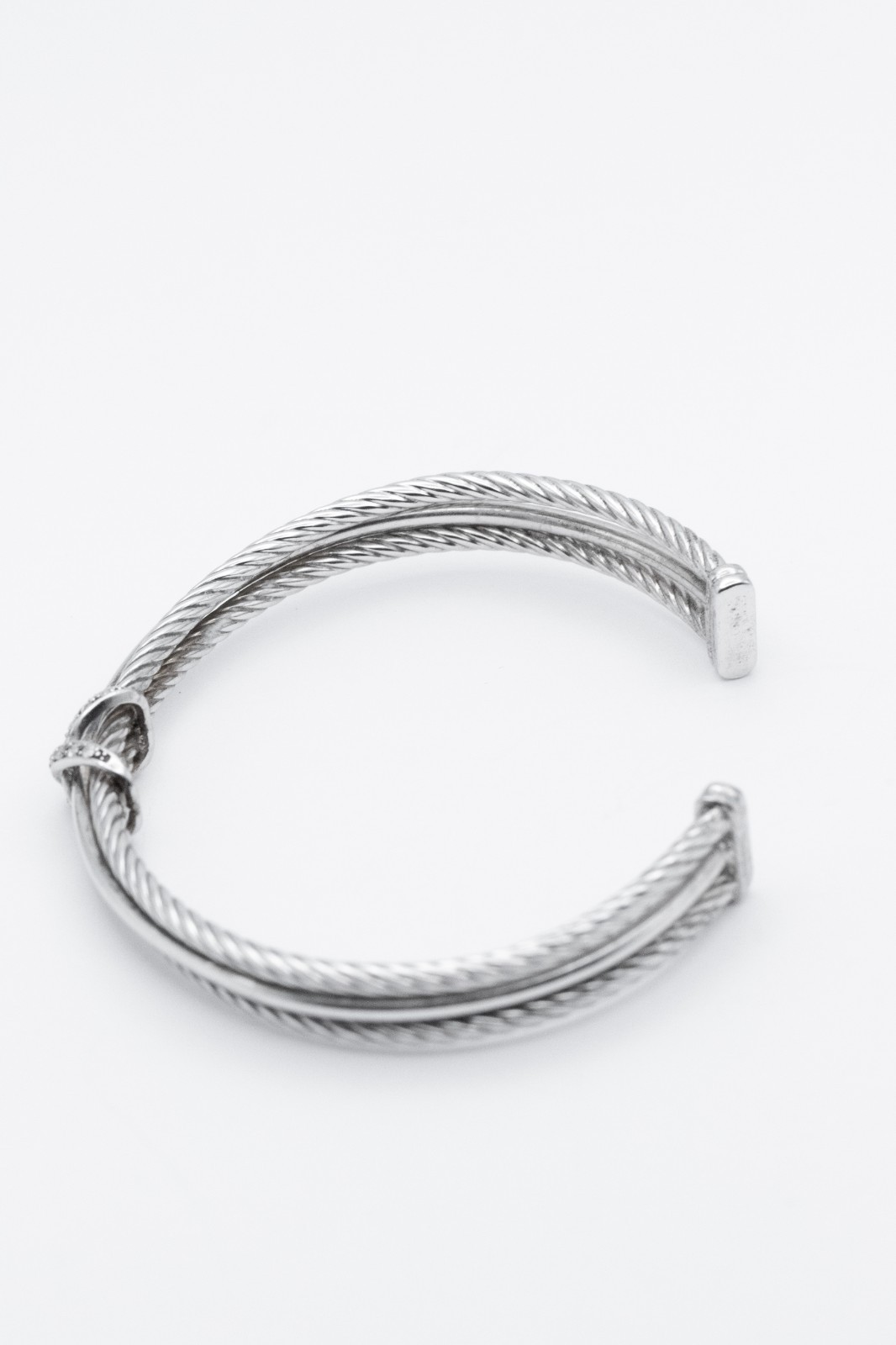 DY Style Sterling Silver Cable Cuff Bracelet Bangle 925 CTJ 15.16g