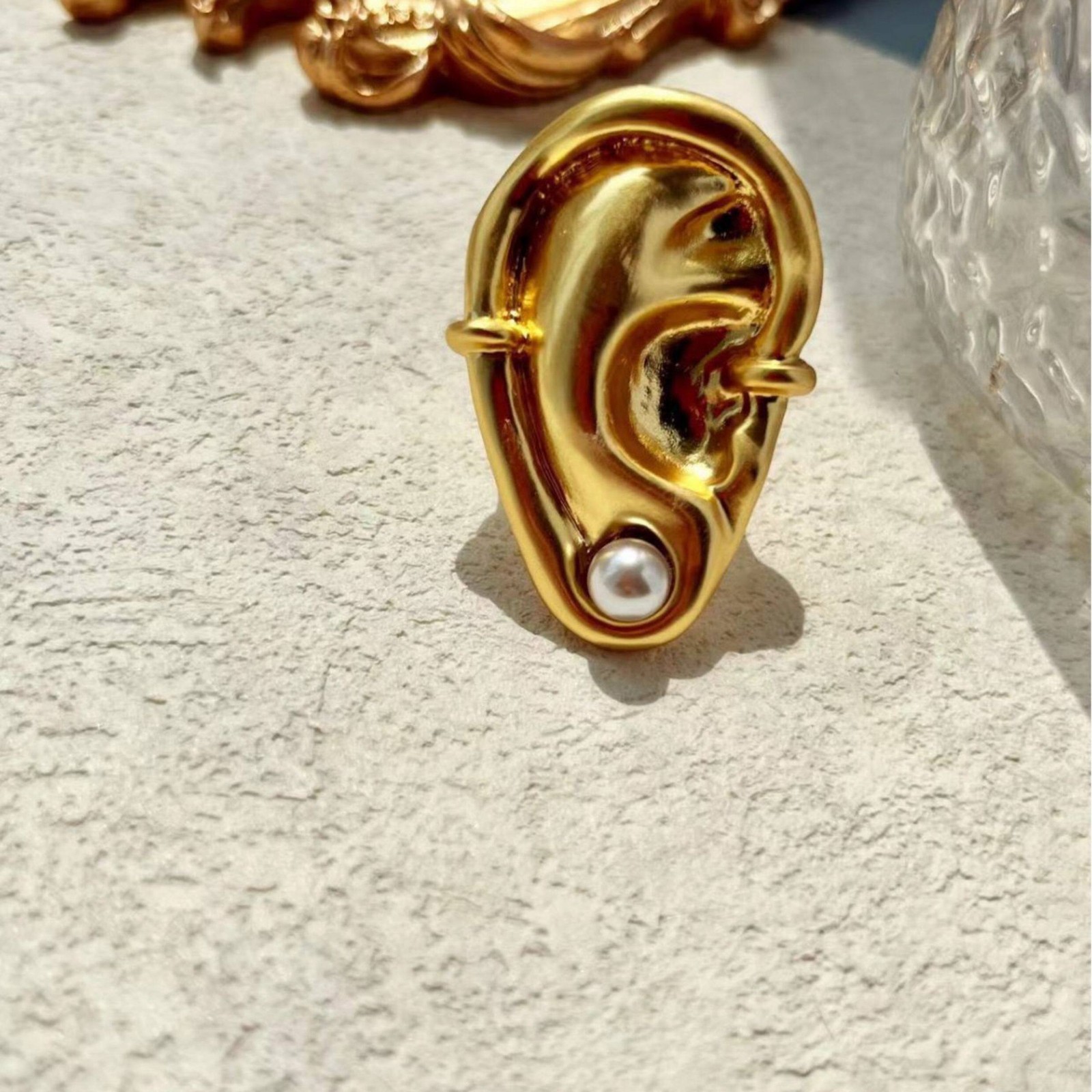 Schiaparelli Vintage Abstract Ear Open RingWITH BOX