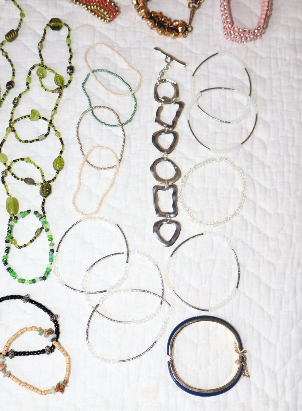 Mix Jewelry BRACELETS 66+ pc Lot, 3 Lbs,wearable, some with semi-precious stones